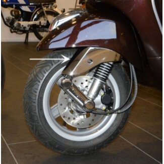 beschermkapje voorvork boven vespa lx chroom DMP exclusive line