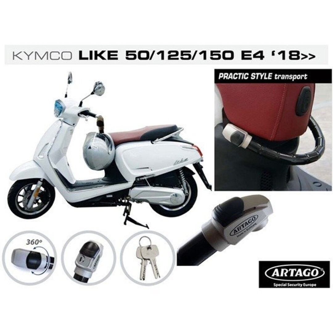Kymco slot kabel stuur antirobos new like artago