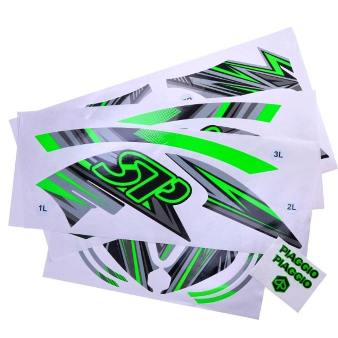 stickerset GP1 zip sp groen fluor 16-delig