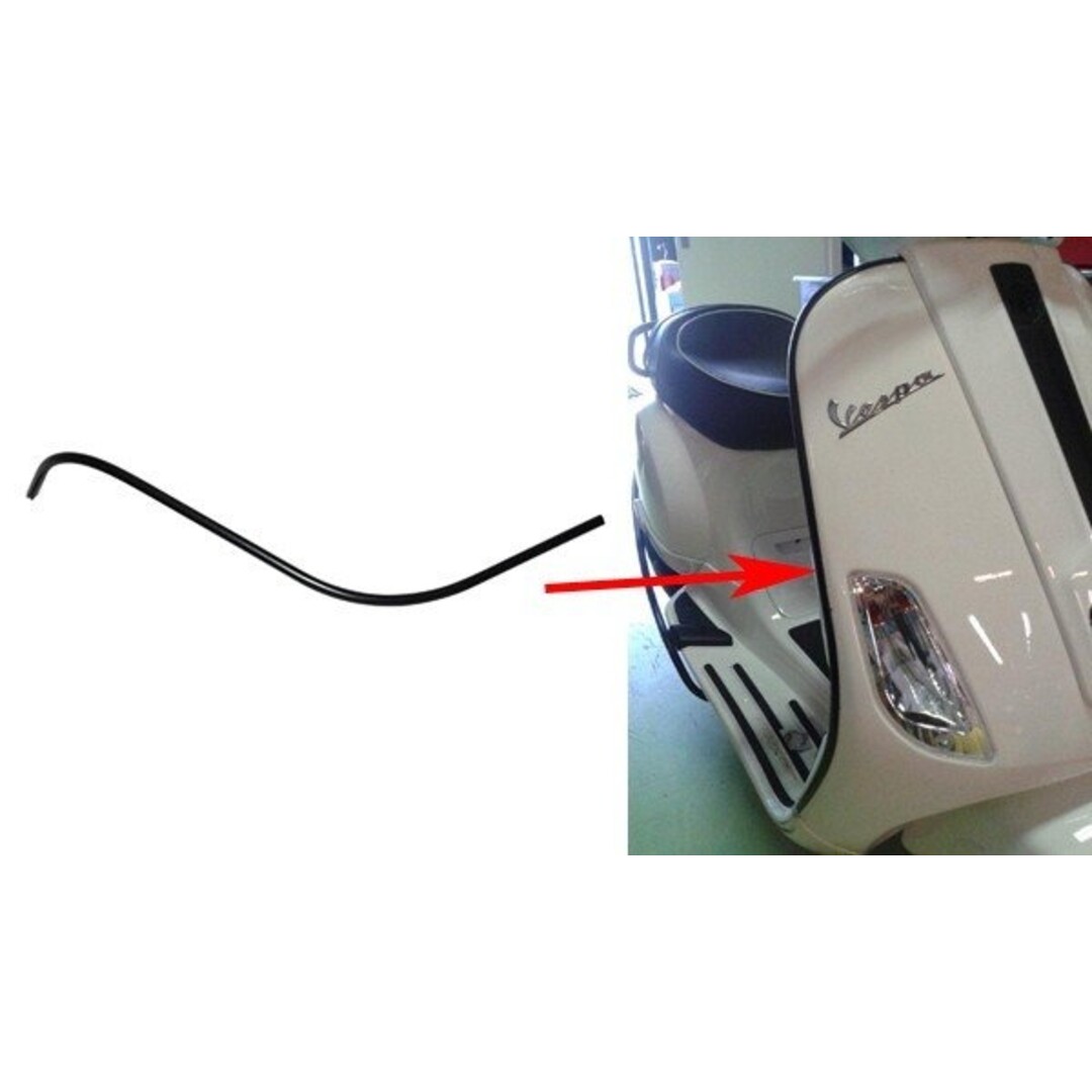 Sierstrip beenschild lxv/ vespa lx/ vespa S zwart rechts
