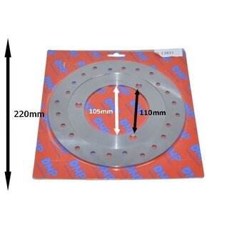 remschijf x8r 220mm voor