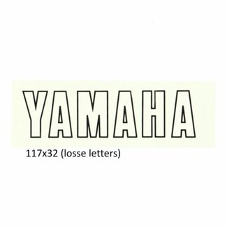sticker woord [yamaha] wit/zwart
