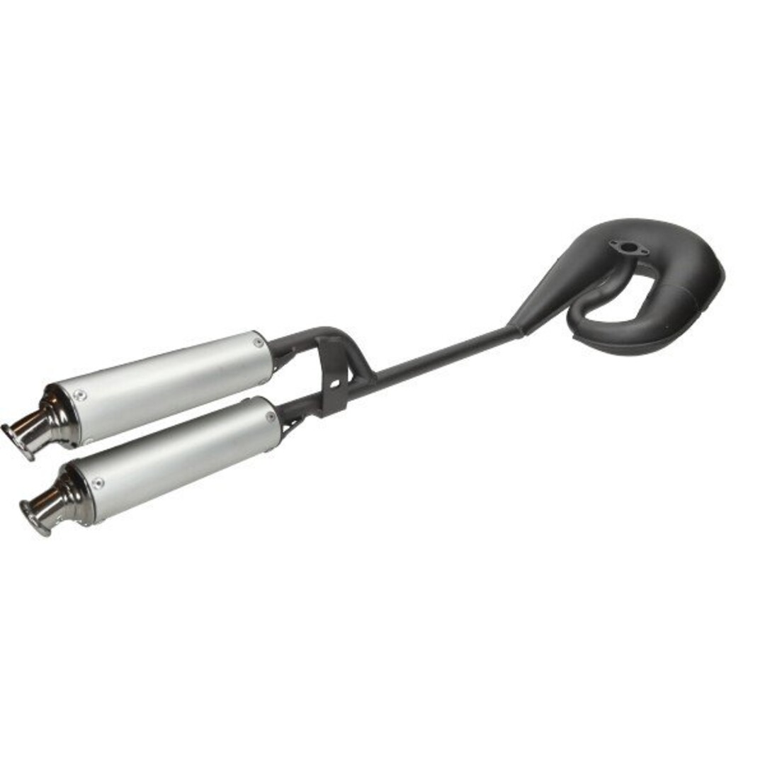 uitlaat circuit dubbele demper maxi zwart alu tecno