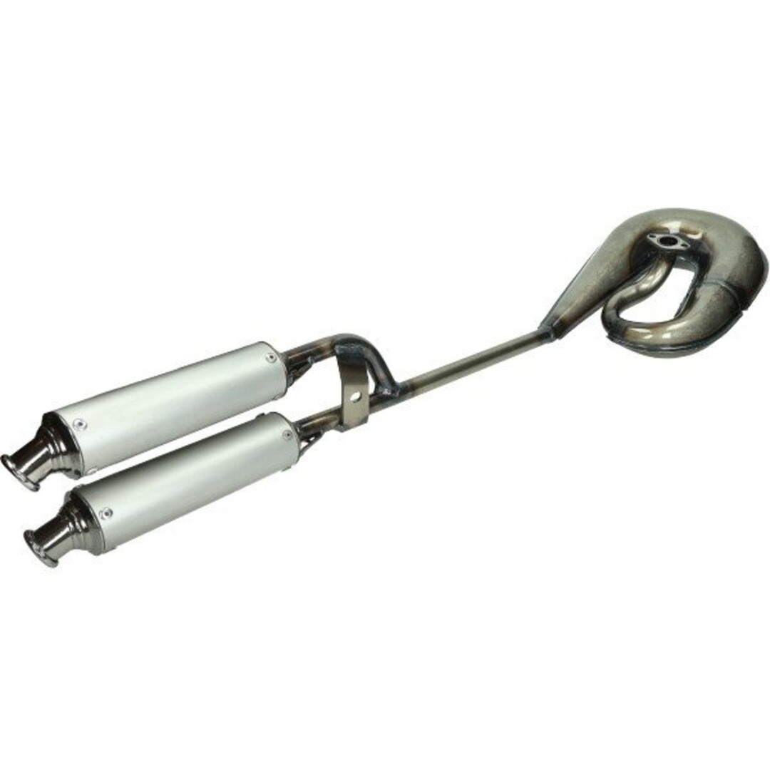 uitlaat circuit dubbele demper maxi blank/alu tecno