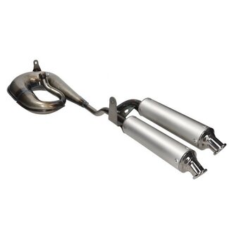 uitlaat circuit (made in EU) dubbele demper ciao blank/alu tecno