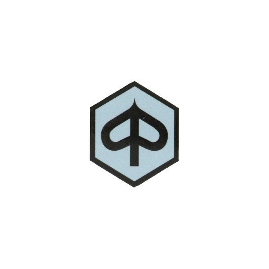 Piaggio sticker logo voorscherm zeskant zip2000 grijs/zwart