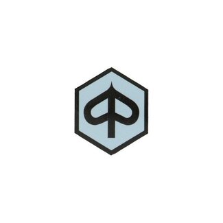 Piaggio sticker logo voorscherm zeskant zip2000 grijs/zwart