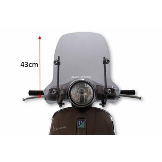 Malossi windscherm + bev. set laag primavera 43cm smoke malossi 4516332