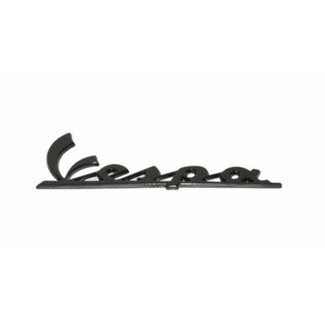 sticker piaggio woord [vespa] voorscherm klein 10cm vespa S smoke