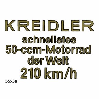 Kreidler sticker snellstes 50-ccm-motorrad der welt 210 km/h kreidler goud