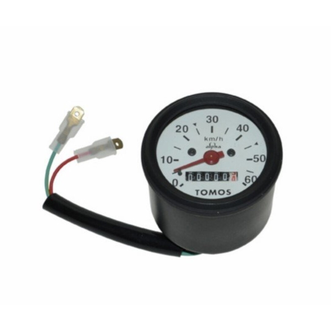 Tomos km tellerklok quadro/tomos 60mm wit orig 234355