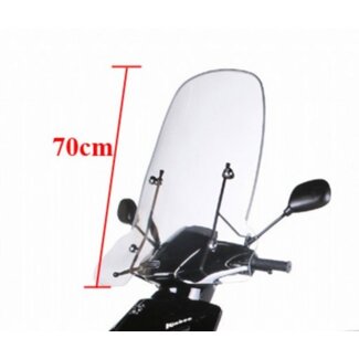 Peugeot windscherm + bev. set hoog kisbee 4t 70cm helder orig pg530-kis-p0l
