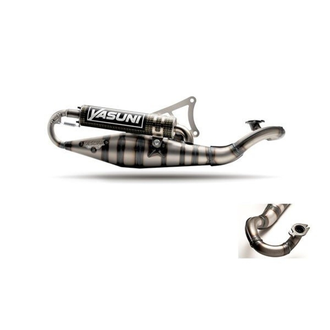 Piaggio Yasuni Carrera 10 R/07 Uitlaat Blank/Kevlar voor Piaggio 2-Takt – TUB317