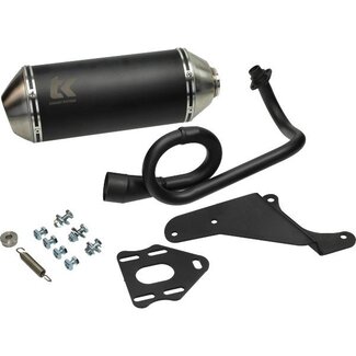 Uitlaat Turbokit Ovaal Euro-2 Zwart Alu – Piaggio/Vespa 4T 2V