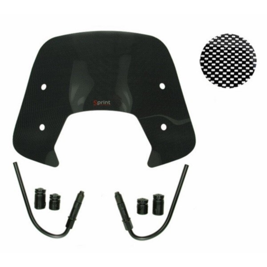 Vespa windscherm + bev. set laag (Made in EU) sprint carbon