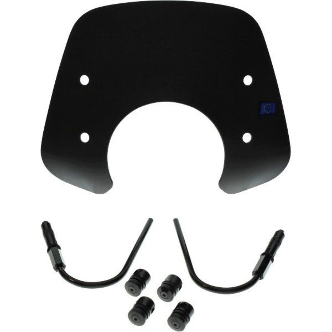 Vespa windscherm + bev. set laag euro-5 (made in EU) mat zwart gts125/gts250/gts300hpe