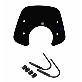 Vespa windscherm + bev. set laag euro-5 (made in EU) glans zwart gts125/gts250/gts300hpe Regia