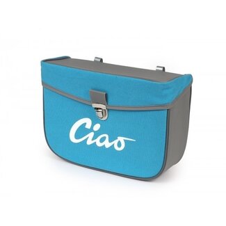 Zijtas Piaggio ciao turquoise/grijs Moto-Nostra