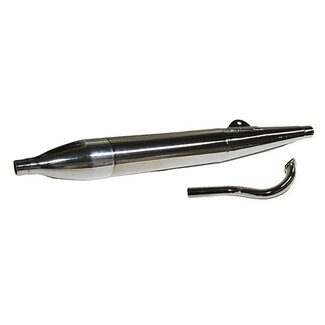 Puch uitlaat cpl + bocht sigaar puch maxi 28mm chroom