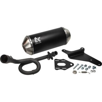 uitlaat ovaal euro-5 Gmax zip 4t 3v zwart/alu Turbokit