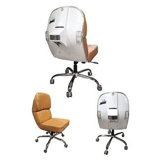 Bureaustoel Vespa PK50 wit/bruin