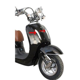 voorscherm model t.b.v. 2 losse strips geen U profiel china retro/torino zwart orig 70101001bzb