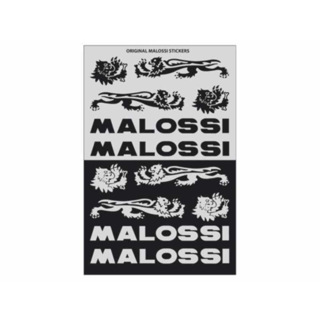 Malossi stickerset piag/vespa zwart/zilver malossi 3314154 3-delig
