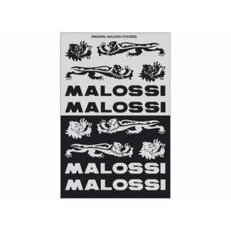 Malossi stickerset piag/vespa zwart/zilver malossi 3314154 3-delig