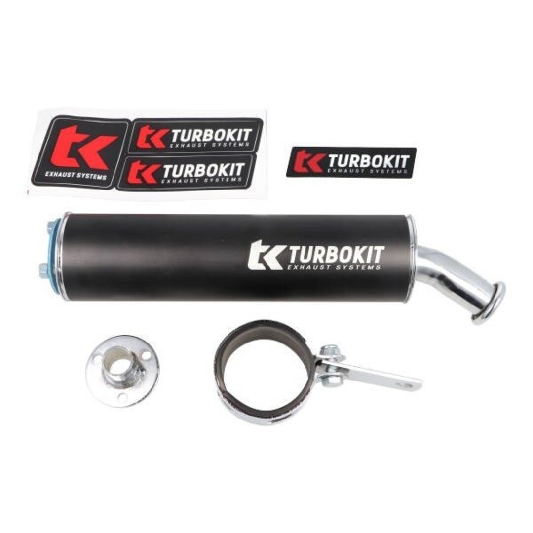 nademper uitlaat los 3-bouts universeel 60x225mm zwart Turbokit