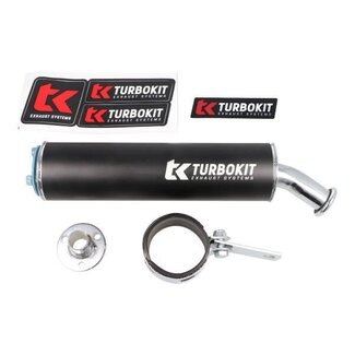 nademper uitlaat los 3-bouts universeel 60x225mm zwart Turbokit