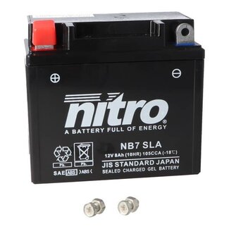 Nitro NB7 / YB7 gel accu onderhoudsvrij