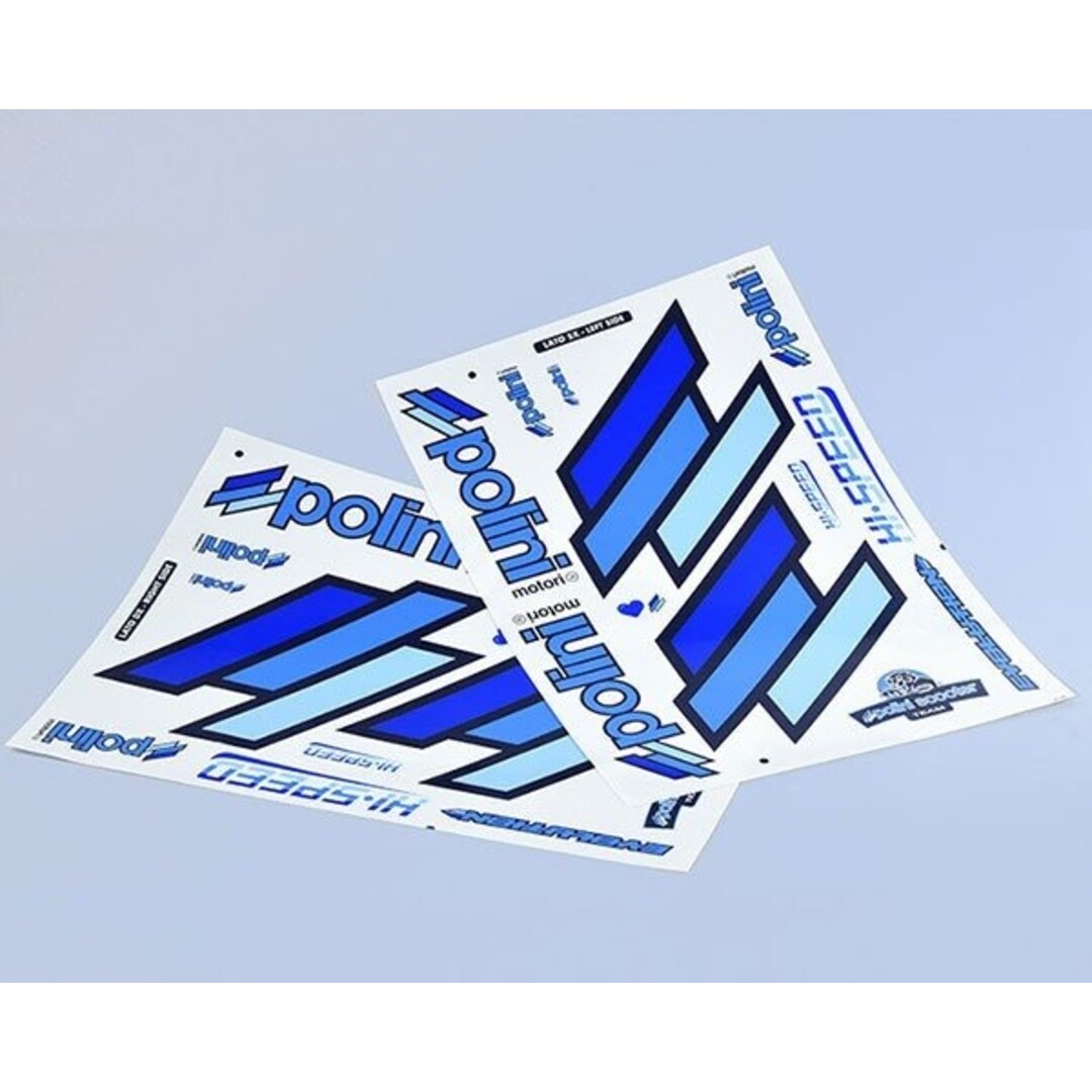 Piaggio stickervel team zip sp 48x34cm blauw polini 225.030 2-delig