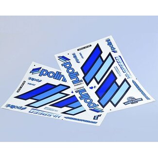 Piaggio stickervel team zip sp 48x34cm blauw polini 225.030 2-delig