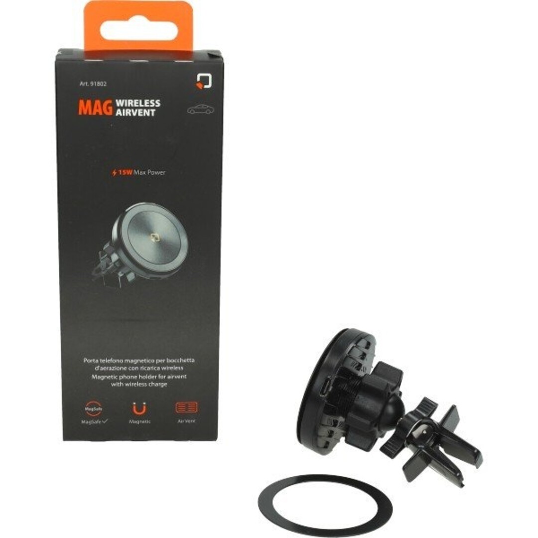 Universeel houder telefoon oplader Mag Wireless Airvent voor in auto luchtrooster optiline 91802