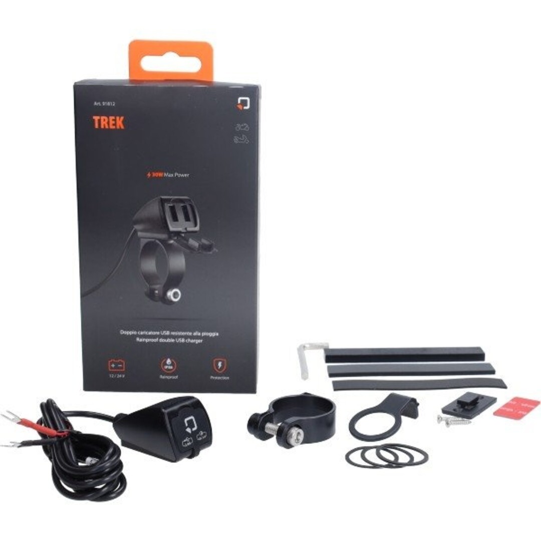 usb lader stuurbevestiging waterdicht 30w 12/24v optiline 91812