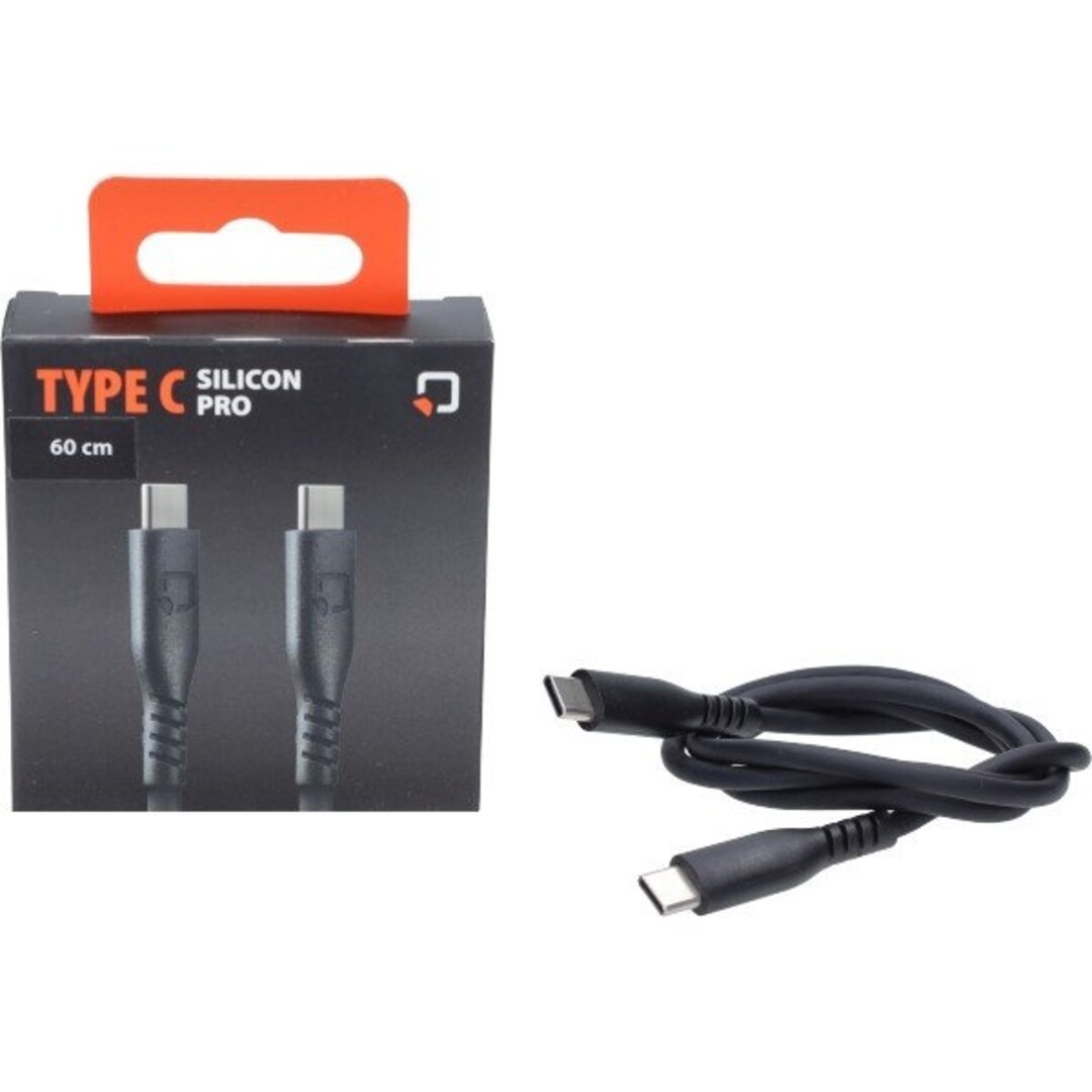 oplaadkabel silicone type c > usb type c 60cm zwart optiline