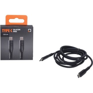 oplaadkabel silicone type c > usb type c 150cm zwart optiline