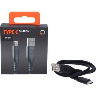 oplaadkabel silicone usb A > usb C 60cm zwart optiline