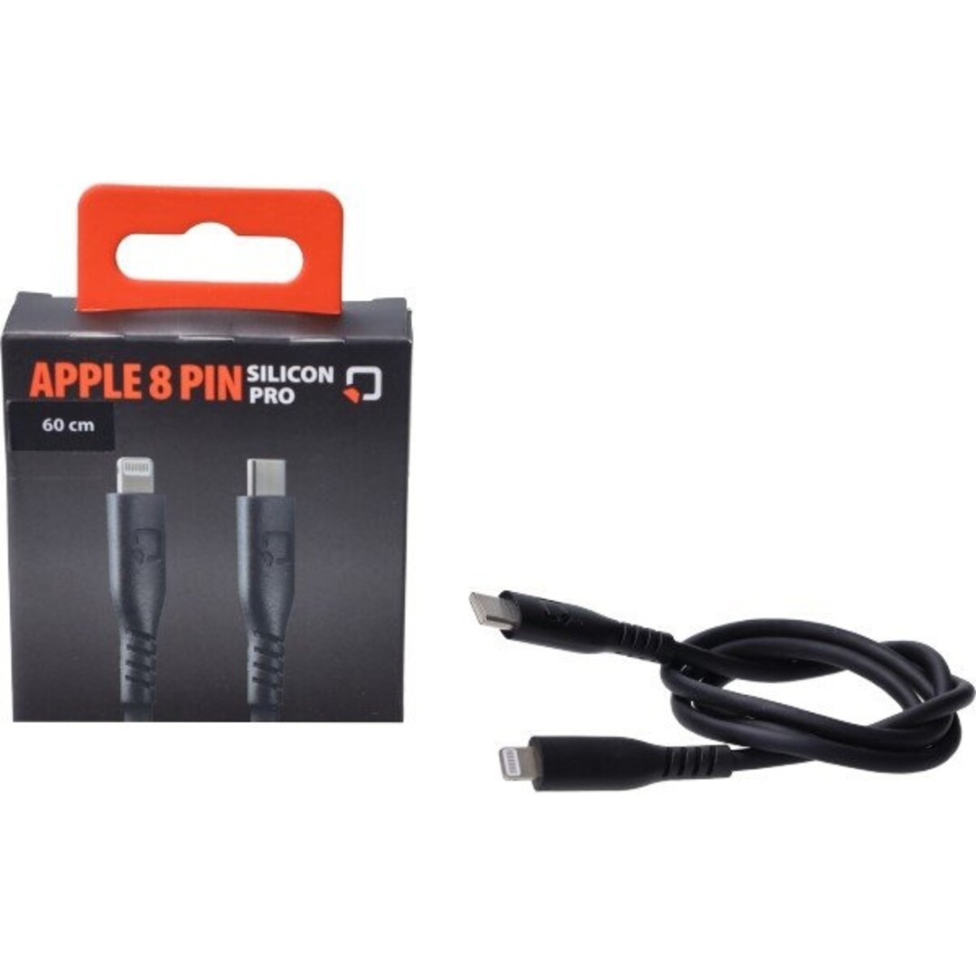 oplaadkabel silicone usb C > apple 8 pin 60cm zwart optiline