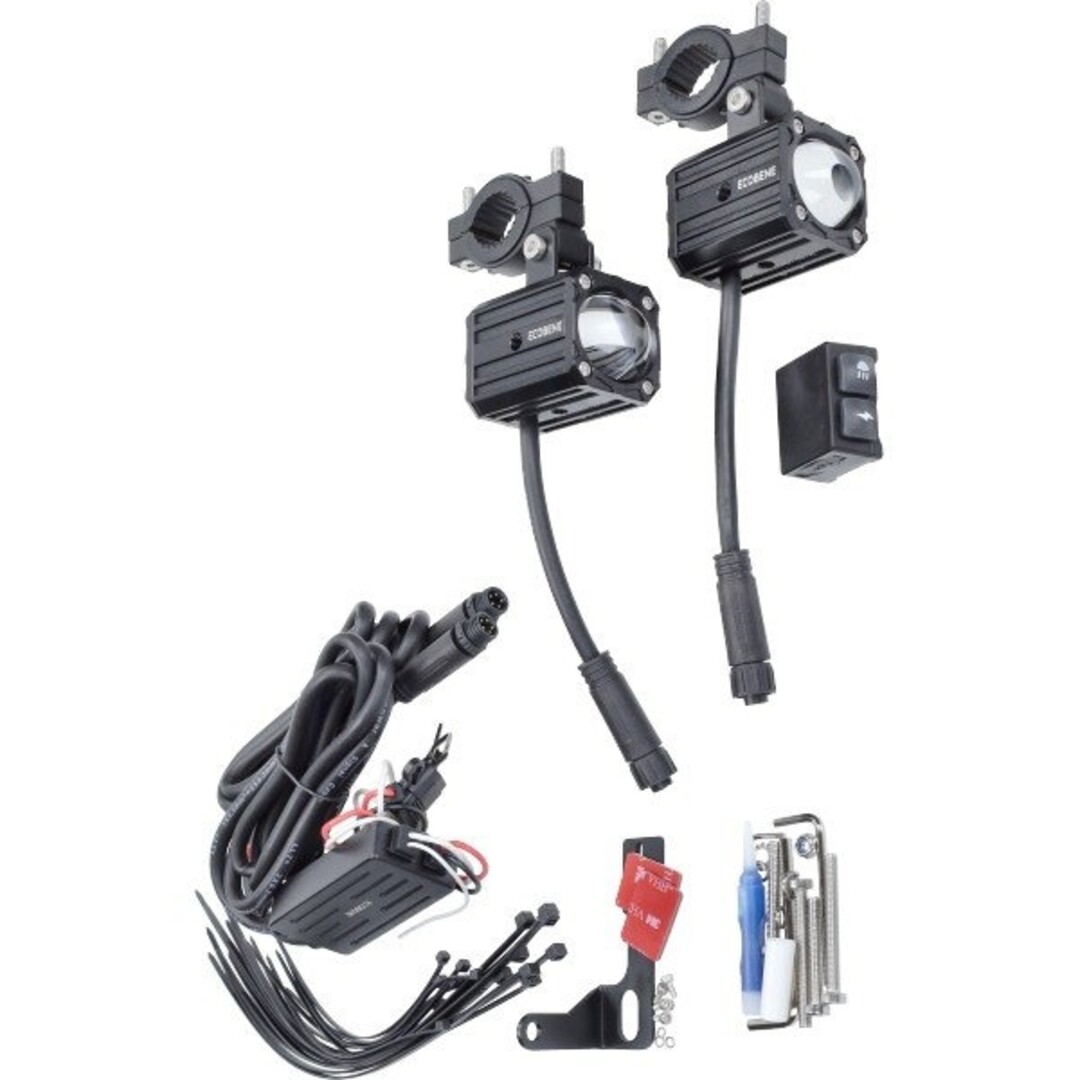 Draadloze LED verlichtingsset 12V 50W – inclusief afstandsbediening en montagekit – geschikt voor scooter, bromfiets en motorfiets – set van 2 lampen