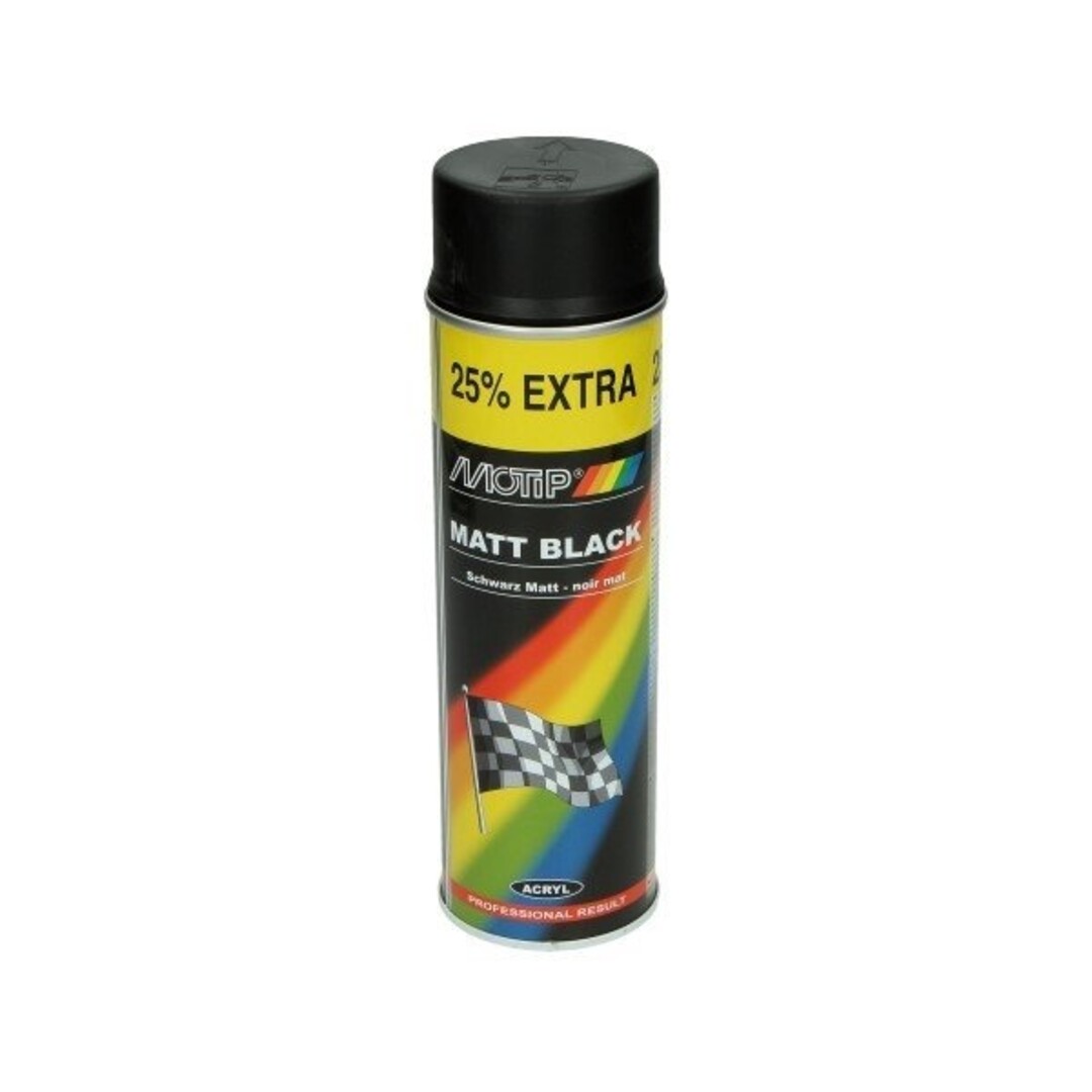 spuitlak 500mL spuitbus zwart mat motip 04006