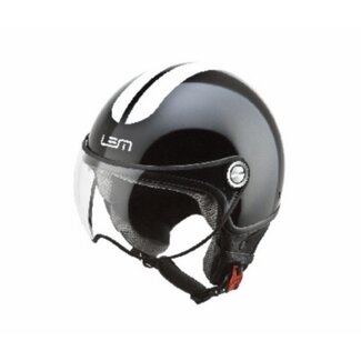 helm demi-jet coolmax glossy roger M 57/58 zwart/wit lem