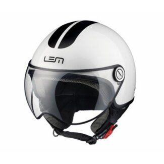 helm demi-jet coolmax glossy roger M 57/58 wit/zwart lem
