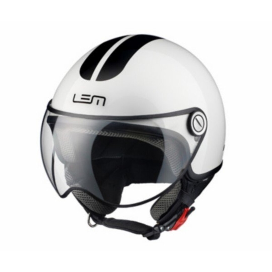 LEM Demi‑Jet Coolmax Glossy Roger wit/zwart maat L (59/60) – lichtgewicht scooterhelm