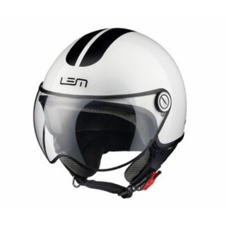 helm demi-jet coolmax glossy roger L 59/60 wit/zwart lem