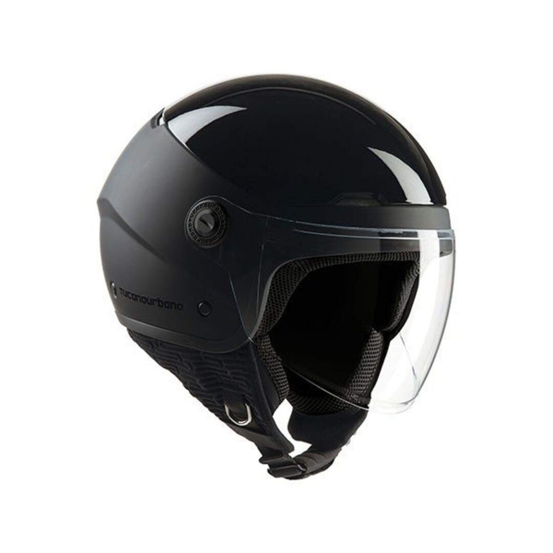 helm demi-jet el 'pop M zwartglans/zwart mat tucano
