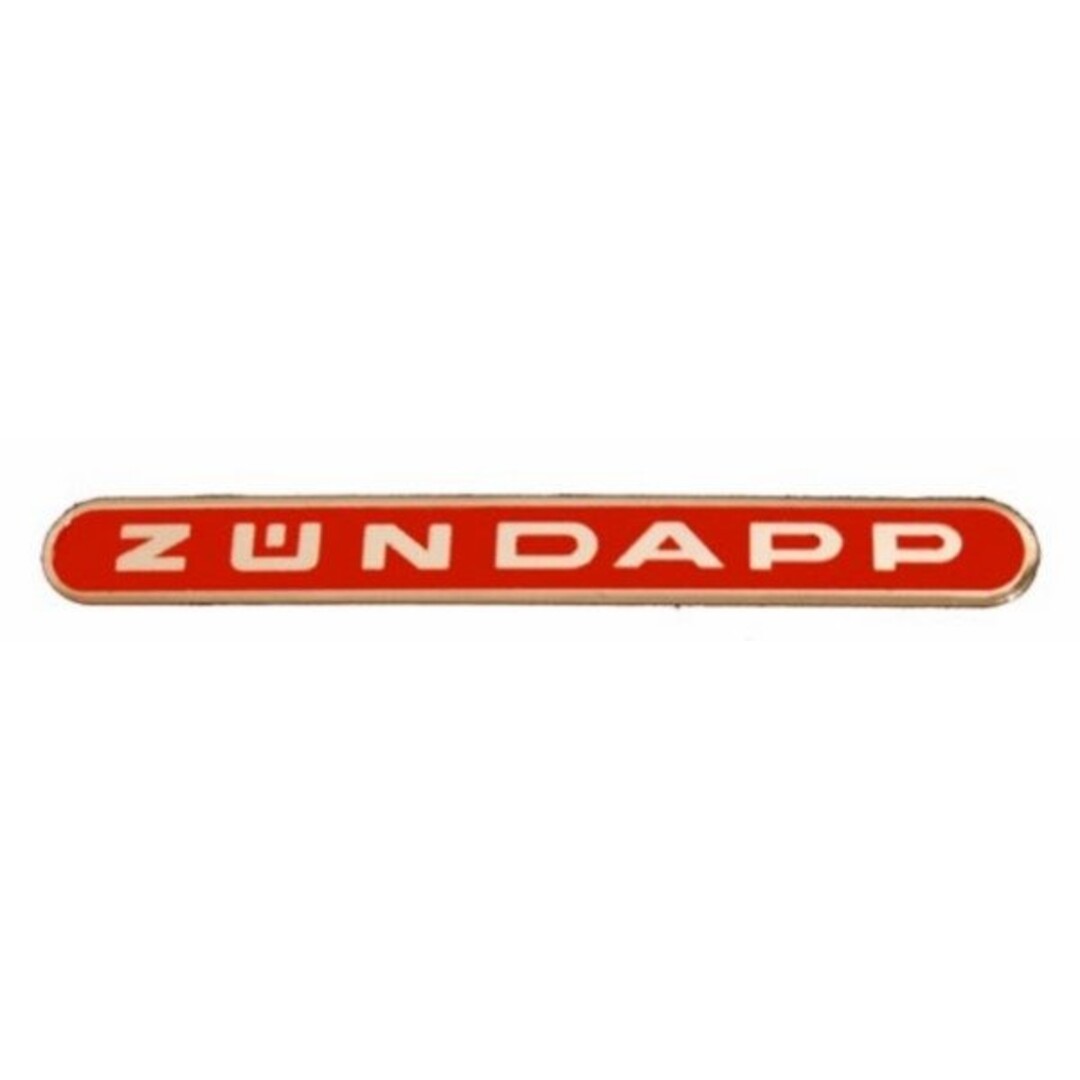 sticker zundapp woord [zundapp] langwerpig alu/rood