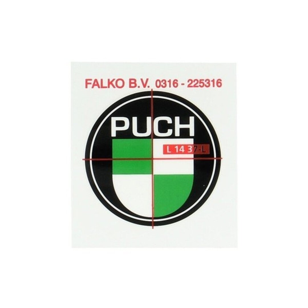Puch logo puch 40mm zwart/wit/groen