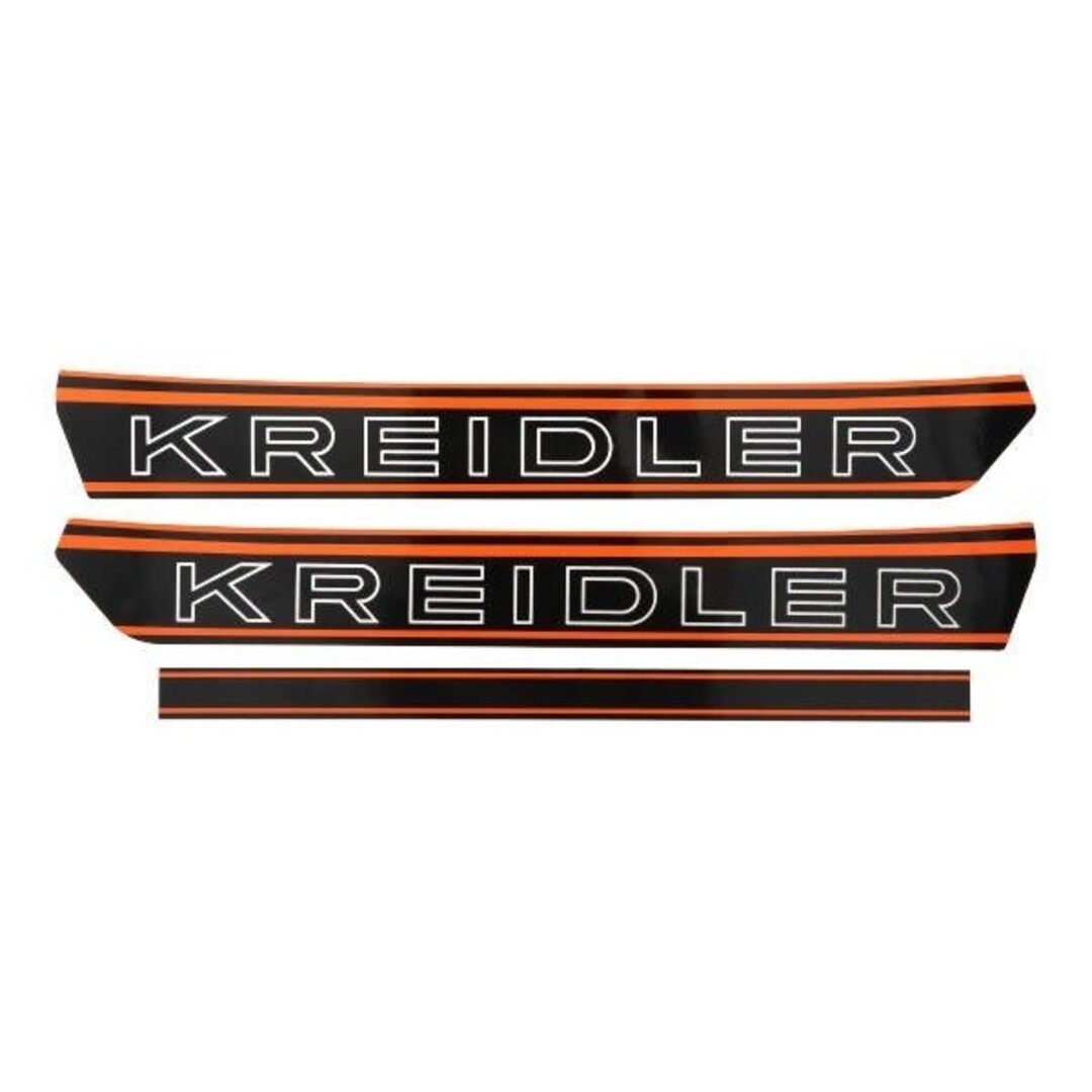 Kreidler Zwart/oranje stickerset voor benzinetank – passend op Kreidler