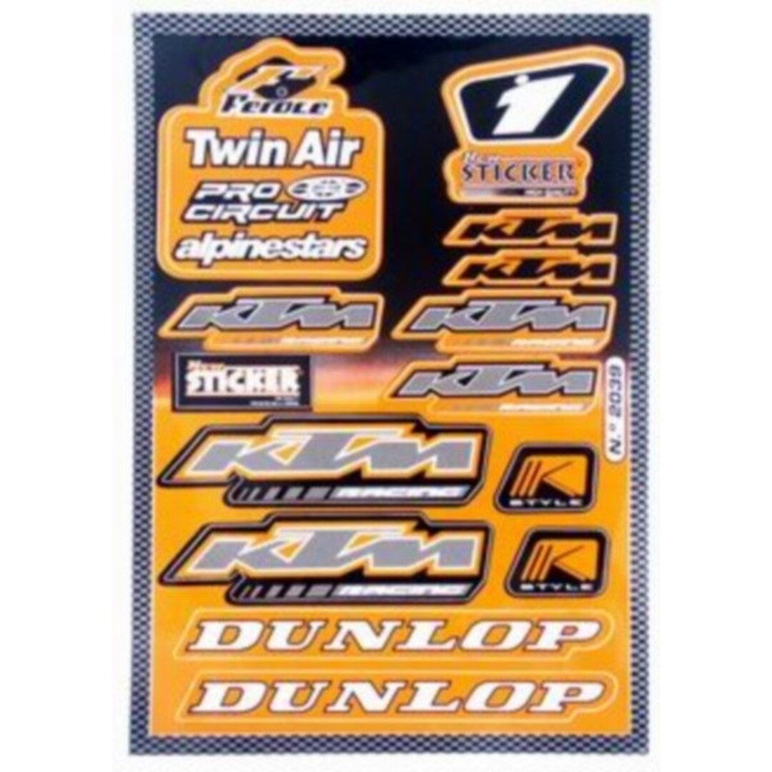 stickerset sponsor dunlop/ktm/twin air univ oranje falko 982039 13-delig